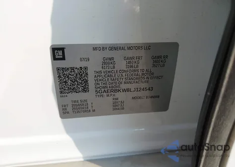 2020 Buick Enclave Fwd Essence из США, поврежденный, VIN 5GAERBKW8LJ124543